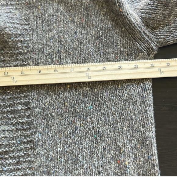 Theory Wool Cashmere Hooded Cardigan Coat Granite Speckled Knit Large Cabincore - Picture 7 of 8